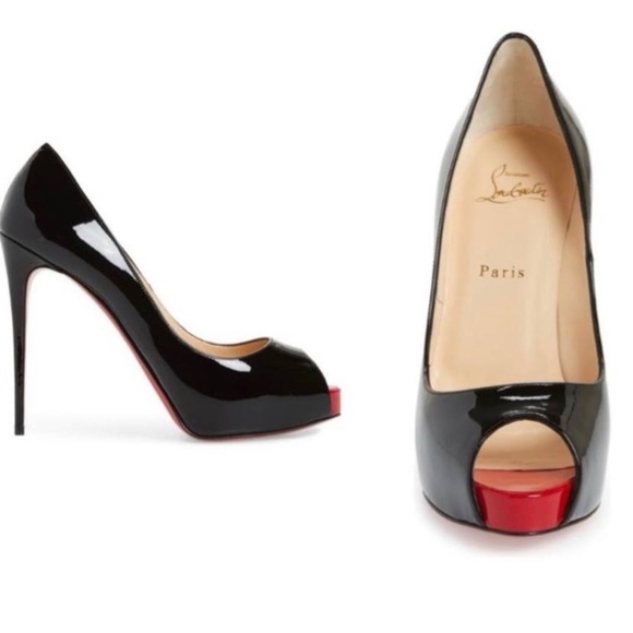 Christian Louboutin Shoes - Louboutin Black Patent Very Prive Pumps Heels - 38